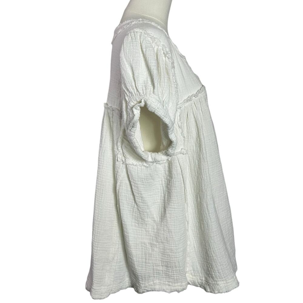 Free People Bohemian Horizons Double Cloth Gauze Swing Top Optic White Large - Picture 5 of 14